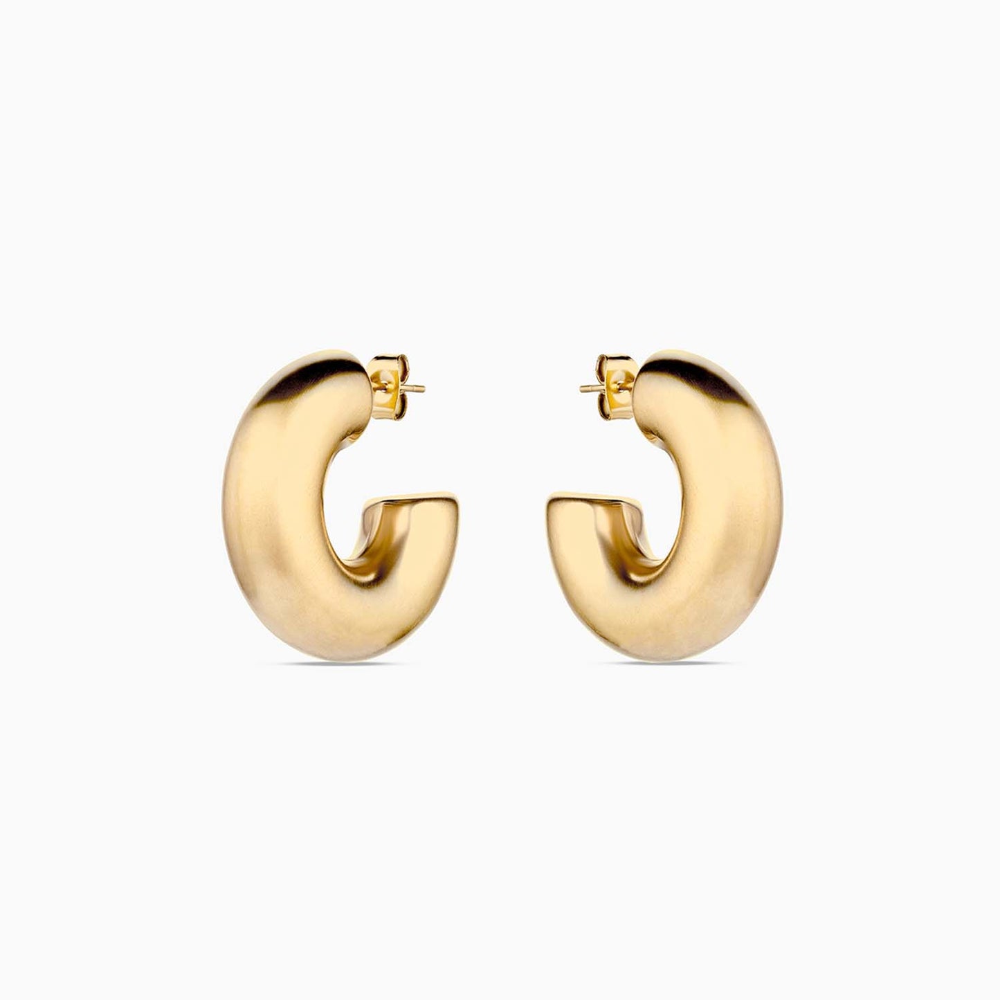 Matte Gold Hoops